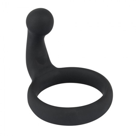 Black Velvets Cockring Met Stimulator - Zwart