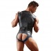 Shirt Met Lederlook En Lange Rits - Zwart