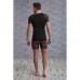 T-Shirt Met Netstof Mouwtjes - Zwart