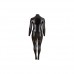 Plus Size Wetlook Catsuit Met Lange Rits