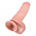 King Cock dildo met ballen - 28,5 cm, huidskleur