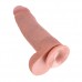 King Cock 30 cm dildo met ballen huidskleurig