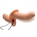Power Pegger Dubbele Strap-On Vibrator - Huidkleur