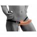 Power Pegger Dubbele Strap-On Vibrator - Huidkleur