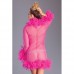 Kimono Met Veren - Roze