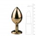Metalen buttplug met transparante diamant - goudkleurig