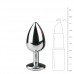 Metalen buttplug met transparante diamant