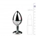 Metalen buttplug met transparante diamant - zilverkleurig