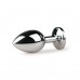 Metalen buttplug met roze kristal - zilverkleurig