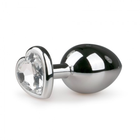 Metalen buttplug met hartje - zilverkleurig