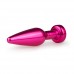 Metalen buttplug met diamant - roze