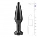 Metalen buttplug met diamant - zwart