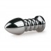 Zilverkleurige buttplug met roze steen