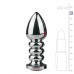 Zilverkleurige buttplug met roze steen