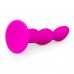 Roze geribbelde siliconen dildo
