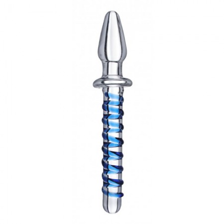Kundalini Thrusting Wand Dildo & Plug - Transparant/Blauw