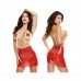 Latex Mini Rok - Rood