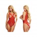 Latex Body Met Open Cups - Rood