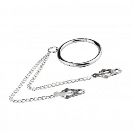 Metalen Halsband Met Tepelklemmen