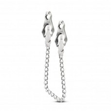 Metalen Tepelklemmen Met Ketting - Zilver