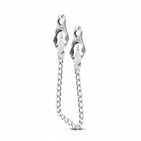 Metalen Tepelklemmen Met Ketting - Zilver