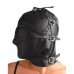 Lederen kap met afneembare blinddoek en snuit