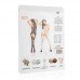 Zwarte netstof catsuit met open decolleté